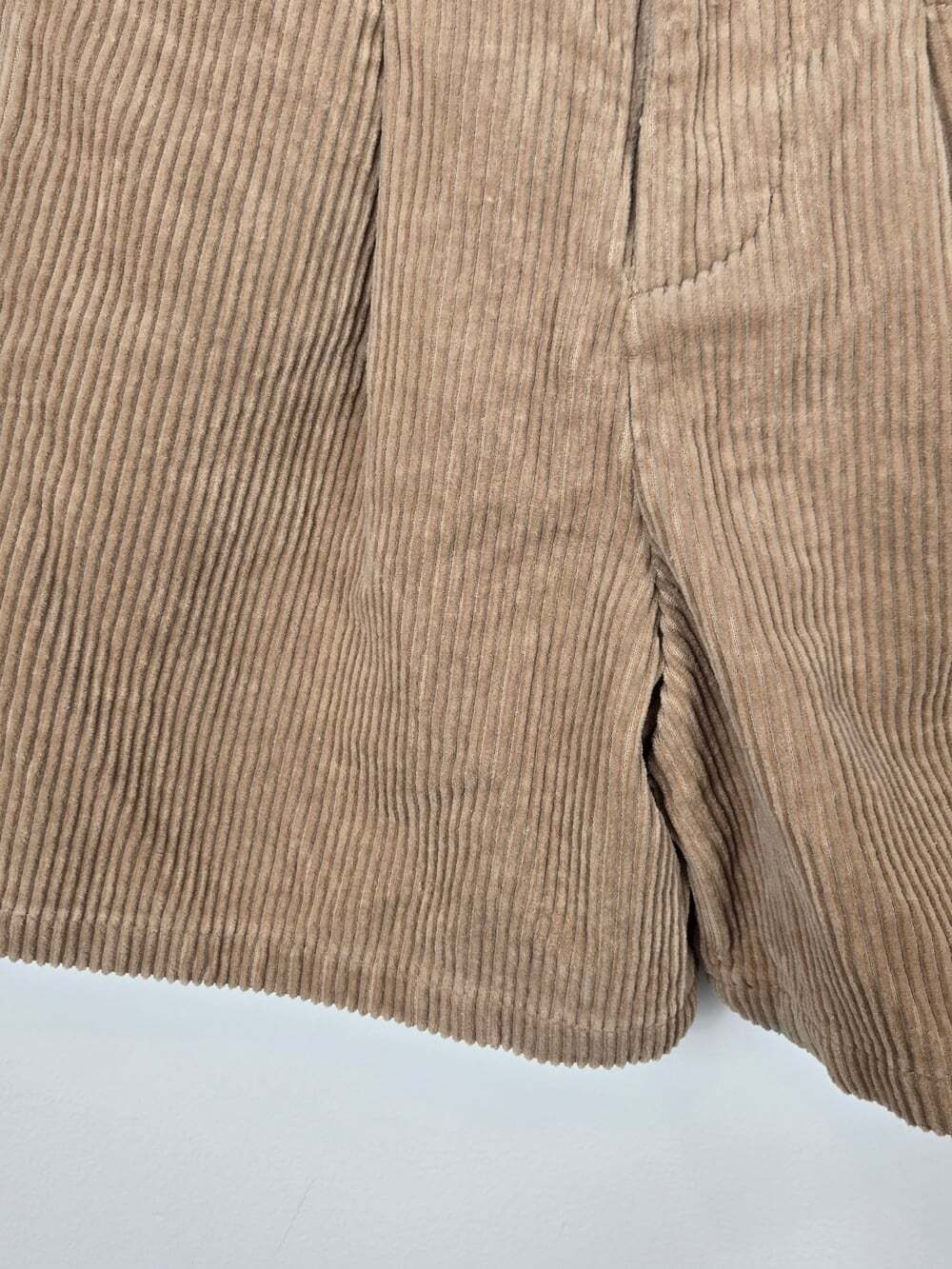 Zara Girls Size 7 Tan Corduroy Pleated Shorts High Waist Academia - Picture 4 of 7